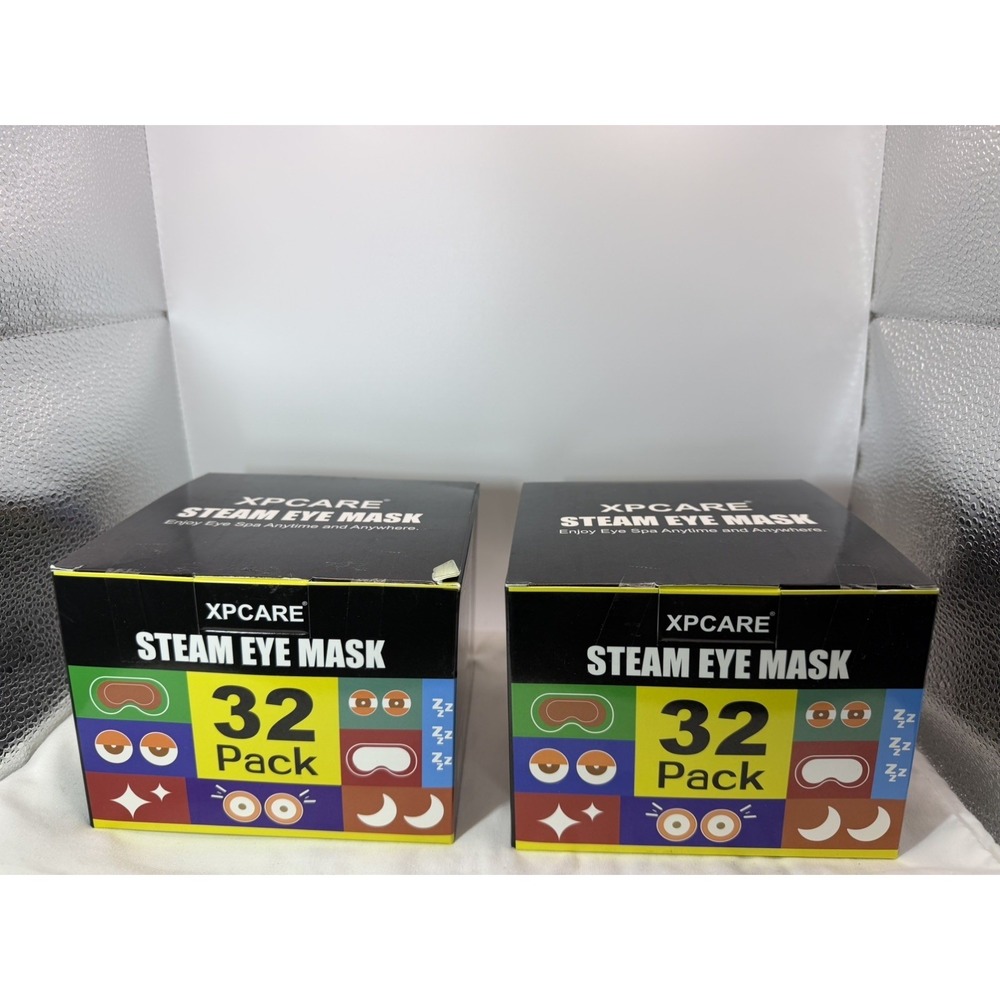 Lot of 2 XPCARE 32 Pack Steam Eye Masks, Self Heated Steam Warm Eye Mask, Dispo.